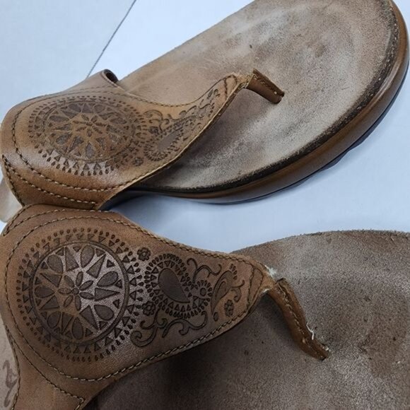 Dansko Priya Leather Thong Sandals Caramel Brown Women's Size 38 =7.5/8 - Picture 5 of 8